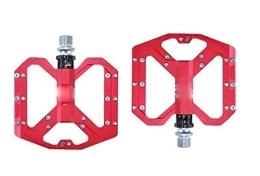 OLGYN Spares OLGYN Mountain Skid Bike Pedal Platform Bike Flat Alloy Pedals 9 / 16" 3 Bearings For Road MTB Fixie Bikes (Color : Red)