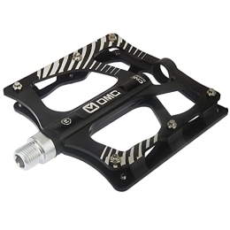 Evelyne Spares OMC MTB Black Pedals Mountain Bike Pedals 3 Bearing Non-Slip Lightweight Extruded Alloy Bicycle Platform Pedals for BMX MTB 9 / 16