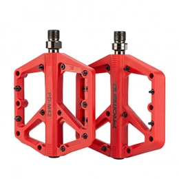 OSELLINE Mountain Bike Pedal OSELLINE Pro-mend Bicycle Pedal PD-M42 Mountain Bike Nylon Palin Pedal Wide Bearings Riding Pedal Red