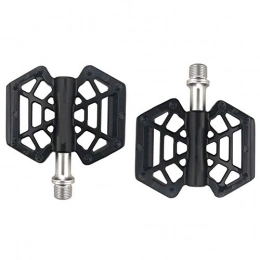 Mnjin Spares Outdoor sports Mountain Bike Pedals, CNC Machined Alloy Body 9 / 16" Cycling Sealed 3 Bearing Non-Slip Pedals (Black)