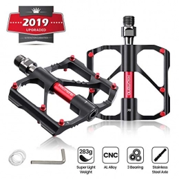 OUTERDO Spares OUTERDO bicycle pedals, super light, non-slip wide platform pedal, 3 bearings, CNC pedals, aluminium alloy platform pedals, axle diameter 9 / 16 inch with sealed.
