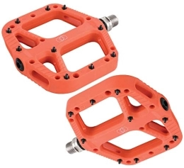 Oxford Mountain Bike Pedal Oxford Loam 20 Flat Mountain Bike Pedals - Orange / Lightweight Nylon Plastic MTB Bicycle Cycling Cycle Platform Part Sticky Grip Downhill Enduro Trail Off Road Freeride 20 Pin 9 / 16 Axle Pedal Pair