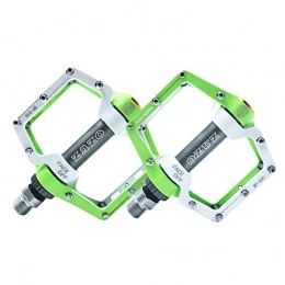 OZUZ BMX MTB Mountain Bike Road Bicycle Aluminum Pedals Three Sealed Bearing Shock Absorption Cycling Pedal(Green + White)