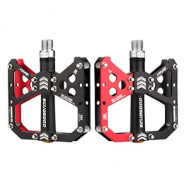 P Prettyia Spares P Prettyia Non-Slip Bike Pedals Mountain Bike Pedals Platform Bicycle Flat Alloy Pedals 9 / 16 Inch Bearings for Road BMX MTB Bikes - Red