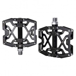 Ramble Spares Pair Aluminum Alloy Bike Pedals 9 / 16" 3 Bearings Non-Slip Cycling Wide Platform Flat Pedals for Road Mountain Bike(black)
