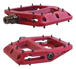 Pedalxtreme Spares PDX D10 Flat Wide Mountain Bike Pedals MTB Pedals BMX Pedals Composite Pedals for Enduro Freeride Downhill Dirt Jumper Sealed Needle and Roller Ball Bearings 9 / 16 High-Strength 20 Pins / Pedal (red)