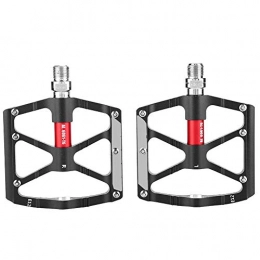 oueaen Spares Pedals, 1 Pair Aluminium Alloy Mountain Road Bike Lightweight Pedals Bicycle Replacement Part