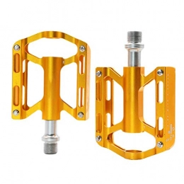 Pedals Spares Pedals Bicycle, Aluminum Riding Spare Parts Mountain Bike Bicycle, Fixed Gear Bicycle Sealed Bearing, Gold