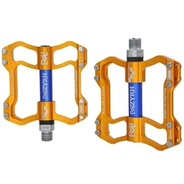 Gofeibao Spares Pedals Bicycle Mountain Bike Pedals Bike Pedals Non-Slip Pedal Bearing Axle Wide Profile Can Be Disassembled For Bicycle Mountain Bike Trekking Road Bike gold, free size