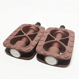 Lorenory Spares Pedals bike Bicycle pedal plastic material Bicycle Pedal retro pedals plastic brown gray Without beads ordinary plastic Pedal 1 pair