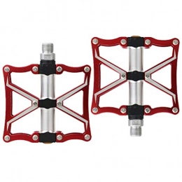 Pedals Spares Pedals Mountain Bike, 3 Bearings Super Light Quality Aluminum Bike, Bike for MTB, Road Bicycle, BMX, City & Trekking, Red