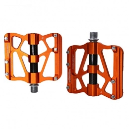Pedals Spares Pedals Mountain Bike, Aluminum Alloy 3 Sealed Bearing MTB Bicycle Carbon Fiber for Bicycle parts, Orange