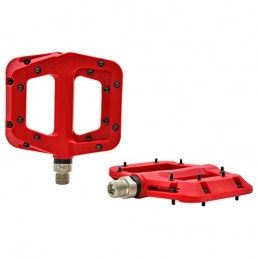 Pedals Spares Pedals Mountain Bike, Nylon / Aluminum with Anti-slip Road Bicycle Aluminum Alloy Screw Thread Spindle, 1 Pair, Red