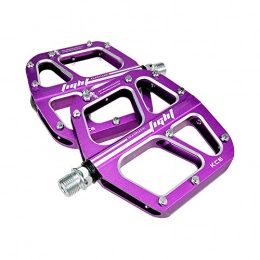Laishutin Spares Pedals Mountain Bike Pedals 1 Pair Aluminum Alloy Antiskid Durable Bike Pedals Surface For Road MTB Bike 6 Colors (Color : Purple)