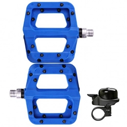 Pedals Mountain Bike Pedal Pedals Mountain Bike, Ultralight Bicycle Nylon Fiber Mountain Road Antiskid Cycling, Give a Bicycle Bell, Blue