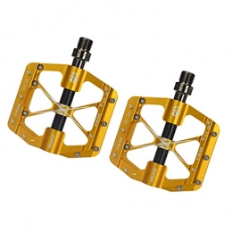 perfeclan Spares Perfeclan 1 Pair Bike Pedals Mountain Road Aluminum Alloy MTB Cycling Platform Pedals for Road Bike BMX MTB Bike - Yellow
