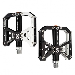 perfk Mountain Bike Pedal perfk Mountain Bike Pedals Aluminum Road Bicycle Bearings Pedals with Anti-Skid Surface, 9 / 16 Inch Lightweight, Abrasion Resistant - Silver