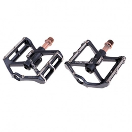 perfk Spares perfk MTB Road Mountain Bike Bicycle 9 / 16'' / 14mm Alloy 3 Bearings Pedals Red / Black - Black, as described