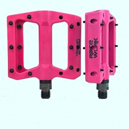 Piore Spares Piore Concise Composite Flat MTB Mountain Bicycle Pedals Nylon Fiber Big Foot Road Bike Bearing pedales bicicleta MTB, pink