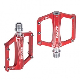 Piore Mountain Bike Pedal Piore Folding Bicycle Pedals Aluminium Alloy Flat Bicycle Platform Pedals Anti Skid Mountain MTB Bike Pedals Cycling Road Pedals, Red