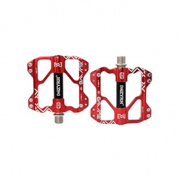 Piore Mountain Bike Pedal Piore New 1 Pair Bike Pedals Mountain Road Bicycle Flat Platform MTB Cycling Aluminum Alloy, Red