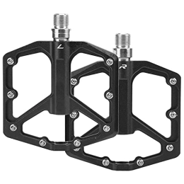 minifinker Spares Platform Flat Pedals, 1 Pair Mountain Bike Pedals Hollow Design for Mountain Bikes / Road Bikes(black)