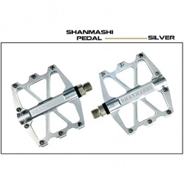 PN-Braes Mountain Bike Pedal PN-Braes Bicycle Pedal Outdoor Fashion Mountain Bike Pedals 1 Pair Aluminum Alloy Antiskid Durable Bike Pedals Surface For Road BMX MTB Bike 6 Colors (SMS-418) Durable Pedal (Color : Silver)
