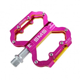 PN-Braes Mountain Bike Pedal PN-Braes Bicycle Pedal Outdoor Fashion Mountain Bike Pedals 1 Pair Aluminum Alloy Antiskid Durable Bike Pedals Surface For Road BMX MTB Bike 6 Colors (SS331) Durable Pedal (Color : Pink)