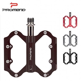 PROMEND Spares PROMEND Lightweight Aluminum Alloy Bicycle Mountain Bike Pedal, Riding Bearing Accessories, Three Palin Metal, 9 / 16, Black