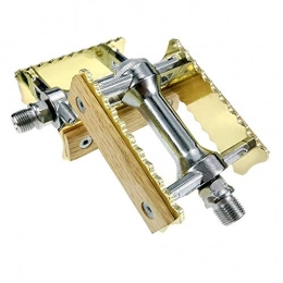 Pvnoocy Spares Pvnoocy Bike Pedals, Retro Fly Bicycle Bearing Pedals for Outdoor Biking Bycicle (Gold)