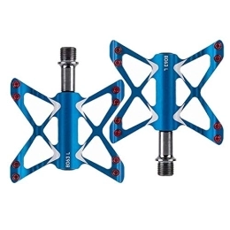 QFWN Mountain Bike Pedal QFWN Ultra-light Aluminum Alloy Axle Bicycle Pedal CNC Mountain Bike Pedals Road MTB pedales 3 Bearings Body (Color : Blue)