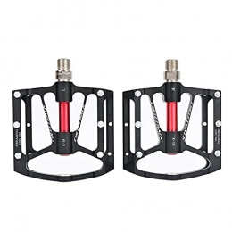 Qhome Mountain Bike Pedal Qhome 1 Pair Mountain Bike Pedals, Ultralight Bicycle Pedal Anti-slip MTB Bike Pedal, Aluminum Alloy CNC Machined 3 Bearing Anodizing Bicycle Pedals Riding Accessories for BMX / Road Bicycle (Black)