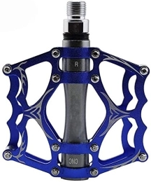 QIANMEI Mountain Bike Pedal QIANMEI wide pedals Mountain bike pedals|Aluminum Alloy Non-slip Universal Bicycle Platform Pedals with Chrome Molybdenum Steel Sealed Bearings (Color : Blue)