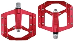 QIANMEI wide pedals Mountain Bike Pedals| Trekking Pedals bike pedals with Axis Diameter 9/16 Inch|For Exercise Bike Outdoor Bicycles (Color : Red)