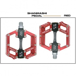 Qichengdian Spares Qichengdian Bicycle pedal Mountain Bike Pedal 1 Pair Of Aluminum Alloy Non-slip Durable Pedal Surface Road 5 Colors Mountain bike pedal (Color : Red)