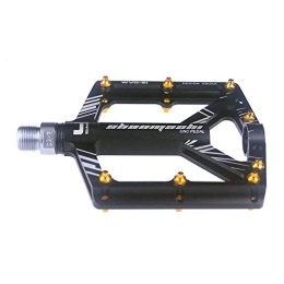 QiHaoHeji Spares QiHaoHeji Bicycle Pedal Mountain Bike Pedal 1 Pair Of Aluminum Alloy Non-slip Durable Pedal Surface Road 6 Colors Off-road Bicycle Pedal (Color : Black)