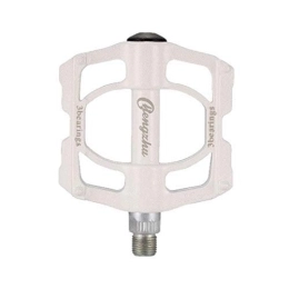 QIWANG Spares QiWang A pair of aluminum alloy bicycle pedals， mountain bike pedal bicycle pedal anti-skid pedal modified accessories, three-bearing aluminum alloy pedal (White)