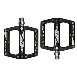 QQY Mountain Bike Pedal QQY MTB Pedals 9 / 16? With 16pcs Anti-Slip Pins, Attabike Mountain Bike pedals Ultra Strong Colorful CNC Machined 3 Bearing, Road Bike Pedals Wide-pitch Fit With an Extra hex tool (Black)