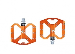 QSCTYG Mountain Bike Pedal QSCTYG Bike Pedals Mountain Non-Slip Bike Pedals Platform Bicycle Flat Alloy Pedals 9 / 16" 3 Bearings For Road MTB Fixie Bikes bicycle pedal (Color : Orange)