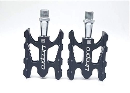 QSCTYG Mountain Bike Pedal QSCTYG Bike Pedals MTB Mountain Bike Pedal K3 Road Folding Bicycle Ultralight Aluminum Alloy 412 10.8 * 6.2mm Bearing Pedal Foot bicycle pedal (Color : Black)