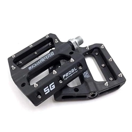 QSCTYG Mountain Bike Pedal QSCTYG Bike Pedals Ultra-light Mountain Bike Bicycle Pedals Nylon Fiber 4 Colors Big Foot Road Bike Bearing Pedals Bicycle Bike Parts bicycle pedal (Color : Black)