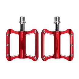 QSWL Mountain Bike Pedal QSWL Bicycle Pedal, Aluminum Alloy Folding Bike Mountain Bicycle Ultralight Pedal Bike Multi-Color Pedal Accessories, Red