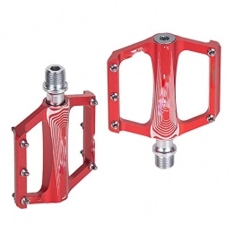 QSWL Spares QSWL Bicycle Pedal, Folding Bike Pedals Aluminium Alloy Flat Bicycle Platform Pedals Mountain MTB Bike Pedals Cycling Road Pedals, Red