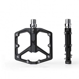 QSWL Spares QSWL Bike Pedals, 3 Bearings Mountain Platform Bicycle Flat Alloy Pedals 9 / 16" Pedals Non-Slip Alloy Flat Pedals, Black