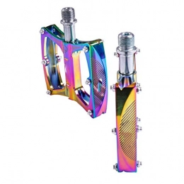 QSWL Mountain Bike Pedal QSWL Colorful Bicycle Pedals, 3 Bearing Bike Pedal Aluminum Alloy Bearing Mountain Pedal Non-Slip Colorful Foot Accessories
