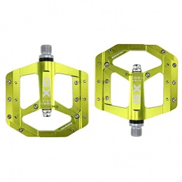 Qwqbwb Spares Qwqbwb Mountain Bike Pedals, CNC Machined Aluminum Body Cr-Mo 9 / 16" Threaded Spindle, 3 Sealed Bearings Green