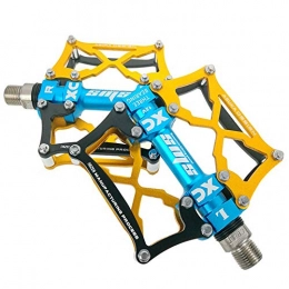 Qwqowo Spares Qwqowo Mountain Bike Pedals, Aluminum Alloy Bearings, Comfortable Pedals, Universal Size 9 / 16, Yellow