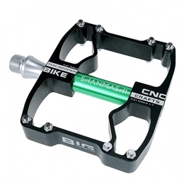 Qwqowo Spares Qwqowo Mountain Bike Pedals, Comfortable Non-Slip 9 / 16 Threaded Spindle Non-Slip CNC Aluminum Alloy Durable Fixed Gear And Sealing Shaft, Green