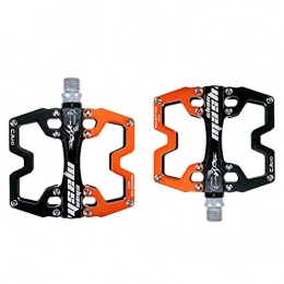 Qwqowo Mountain Bike Pedals, Non-Slip Joints, CNC Machining High Strength 6061 Aluminum Body, Standard 9/16 Pedal Bicycle Accessories,Orange