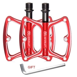 QXFJ Spares QXFJ Lightweight Bike Pedals MTB Bicycle Pedals Outdoor Mountain Bike Pedals Riding Equipment Pedals Large Non-Slip Aluminum Alloy Pedals Pelin Pedals, Bearing Bicycle Pedals
